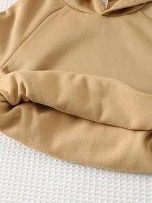 Cozy Pixies 3pcs/Set Young Boy Solid Color Knit Soft Crew Neck Long Sleeve Pullover Sweatshirt, Elastic Waist Jogger Pants, Sleeveless Vest Tan Outfit Kids Boy Clothes Set Winter Boys Autumn Winter Casual Two Piece Set - Multicolor - View 7