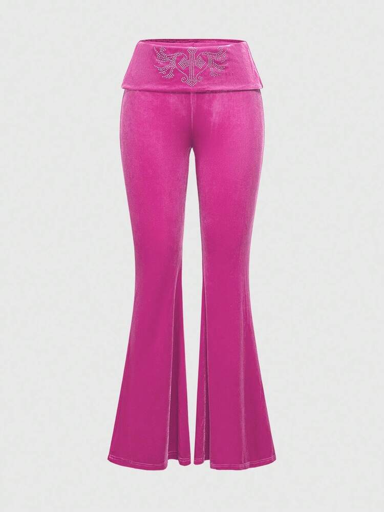 ROMWE Grunge Punk Spring Valentine's Day Pink Y2K Velvet Crop