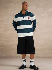 STYNVO Camisa polo casual de hombre con rayas de contraste, otoño - Multicolor - Ver 4