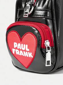 Paul Frank X ROMWE Túi xách tay thời trang họa tiết hoạt hình dành cho nữ - màu đen - Xem 5