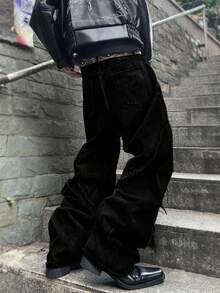 Manfinity EMRG 男士时尚石洗做旧修身宽松牛仔裤