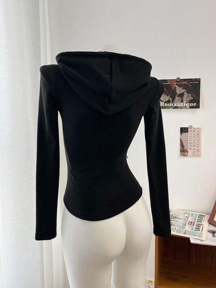 Women's Thermal Lined Crew Neck Half-Zip Hooded T-Shirt, Fall Tee Long Sleeve Women Tops,Thermal Lined,Winter