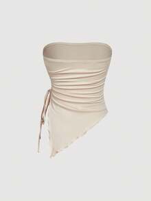 SHEIN MOD 3pcs Women Drawstring Design Ruched Fashionable Tube Top, Halloween Costumes, Vacation Women, 2000s , Costume - Multicolor - View 6