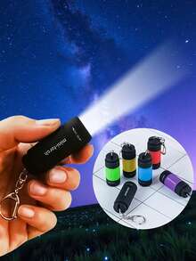 1 件迷你 USB 可充电便携式钥匙扣手电筒、露营灯、户外装备、明亮 LED 钥匙扣手电筒
