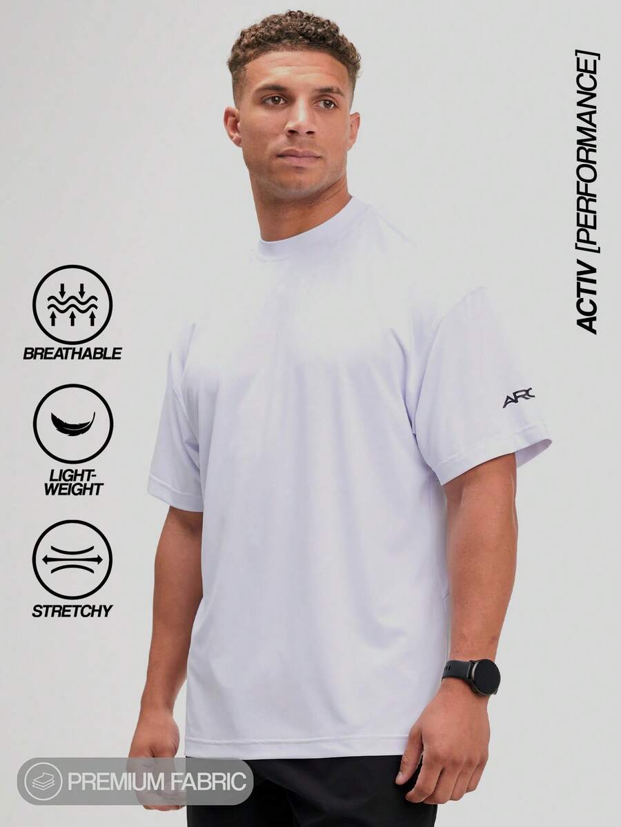 Breathable Quick-Dry Lightweight Summer Outdoor Short Sleeve Men Sports Tees - White - View 1