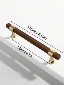 1 件实木橱柜抽屉把手 - 现代简约山毛榉木和黑胡桃木把手，北欧风格衣柜木制旋钮 - 彩色 - 查看 4