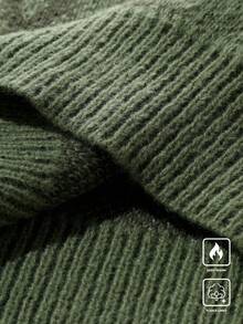 Manfinity Hypemode Sweater Kasual Pria dengan Motif Blok Warna, Musim Gugur/Musim Dingin, Atasan Lengan Panjang - Hijau - View 5