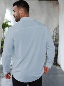 Manfinity Homme Męska koszula casualowa w jednolitym kolorze, w dużym rozmiarze, na jesień