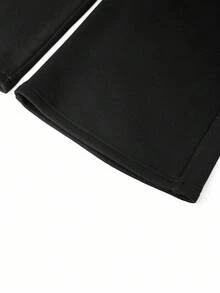 Amorya Women's Elegant High-Waisted Black Thermal-Lined Pants, Suitable For Daily Wear And Multiple Occasions, Autumn - Black - View 12