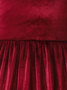 Glamorique Kids Mädchen Vintage elegantes Samt-Perlen-Dekor Ausschnitt rundhals Puffärmel Taille hoch A-Linie Midi-Kleid