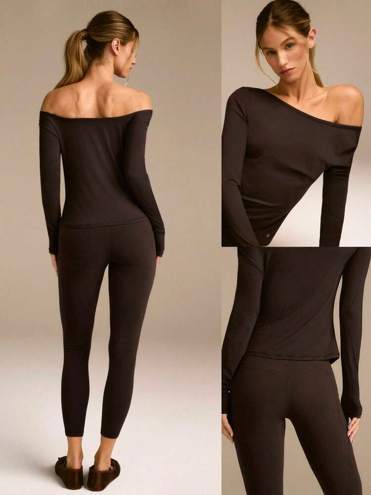 Ensemble de Top à manches longues et legging FeatherFit™ PulseFit doux, extensible et respirant. Coupe slim pour le yoga, le pilates et les activités quotidiennes à faible impact