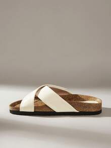 Solecia 女士时尚平底凉鞋，夏季沙滩度假户外拖鞋 - 米色 - 查看 3