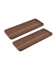 1/2/3pcs Bamboo Soap Dispenser Tray, Bathroom Organizer Countertop Tray Sink Tray Dresser Jewelry Ring Dish, Comestic Holder Bathtub Organizer For Perfume Candle Jewelry Home Decor