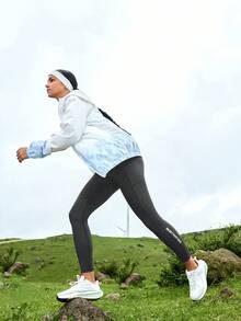 In My Nature 女士纯色高腰字母印花口袋休闲户外紧身裤徒步旅行女装