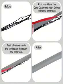 1 件 1 米/39.37 英寸地板线保护套，PVC 电缆保护器，延长线保护和防止绊倒，管理解决方案，表面安装线保护套，自粘，适用于地板、墙壁和桌面 - 彩色 - 查看 12