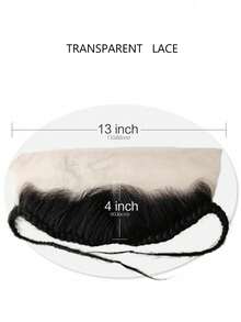 13*4 Hairline Lace Front No Clip Frontal Used For Diluting Frontal With Headband Hairpiece Used For Backline Seamless Repair Seamless 1B# Natural Black Color