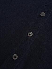 Franclia 女士休闲时尚简约百搭修身 V 领开衫（配围巾）秋冬款 - 藏蓝色 - 查看 4