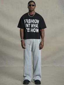 PAVTROS 男士圆领简约时尚休闲 T 恤 - 黑色 - 查看 3