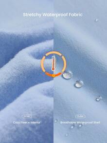 GLOWMODE Kurtka polarowa X Discovery Winter Rush Wodoodporna, wiatroodporna, długość do bioder, otwory na kciuki, kieszenie na zamek, regulowany kaptur, kurtka turystyczna, trening, outdoor, jesień, zima, codzienna, codzienna