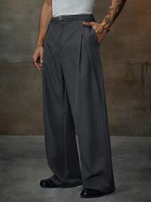 AXEPEAK 男士秋季百褶口袋休闲宽松裤 - 灰色 - 查看 4