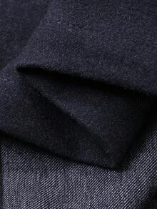 DAZY Young Boy Solid Color Long Sleeve Drop Shoulder Loose Fit Casual Shirt - Navy Blue - View 7