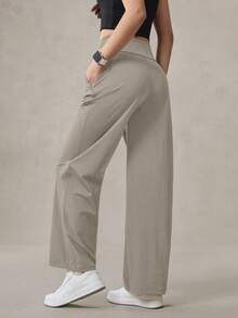 OutZeal 女士运动裤 日常休闲 凉爽触感 高腰直筒裤型 带侧袋 - 卡其色 - 查看 9