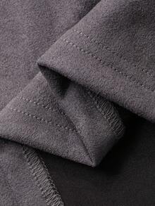 DAZY 女式绒面革领夹克和宽松短裙两件套，秋季 - 灰色 - 查看 7