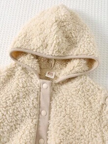 Cozy Pixies Baby Girl/Boy Thick Thermal Lined Hooded Long Sleeve Zip-Up Jacket, Warm Winter Coat - Apricot - View 6