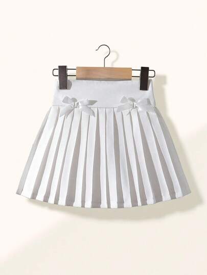 SHEIN Explorewe 女孩优雅休闲运动百搭褶皱迷你裙，适合上学、度假、旅行、四季