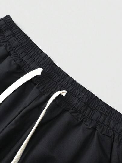 Street Life Pantalon large tissé pour hommes avec graphique de lettre américaine, automne