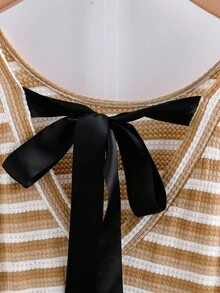 EMERY ROSE Große Größen Damen Strick T-Shirt mit Schleife, Lässig für Zuhause, Pendeln, Elegant