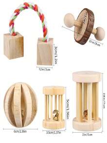1 Peça Brinquedo de Rolo de Coelho Fofo, Halteres de Madeira Natural de Pinho, Uniciclo com Sino, Brinquedos para Roer para Porquinhos-da-Índia, Ratos, Pequenos Animais de Estimação, Suprimentos para Molares, Brinquedos para Porquinhos-da-Índia, Brinquedos para Roer, Brinquedos de Coelho, Brinquedos de Coelho, Brinquedos para Roer de Rato, Acessórios para Gaiola de Hamster, Brinquedos de Chinchila, Brinquedos para Dentição, Brinquedo para Roer de Coelho, Brinquedos de Madeira, Bola de Dentição de Estimação, Madeira - Amarelo - Visão 7