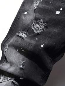 SHEIN Jeans strappati e macchiati di vernice per ragazzo adolescente