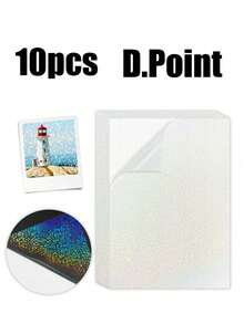 10 张全息贴纸，透明 A4 乙烯基贴纸，自粘防水透明膜，带有心形、雪花图案，11.8 x 8.3 英寸，可用于保护书籍、照片、明信片等。 - 彩色 - 查看 13