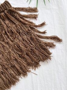 Soleia Women's Sequin Halter Fringe Knit Top And Knit Mini Skirt Set, Summer, Ibiza Style, Holiday Vacation Sexy Party Autumn/Winter,New Year's Eve Dress,Party Dress, Christmas Party Dress , Chic Evening Dress,New Year Clothes,Party Dresses For Women,Glitter Dress,New Year Clothes - Khaki - View 6