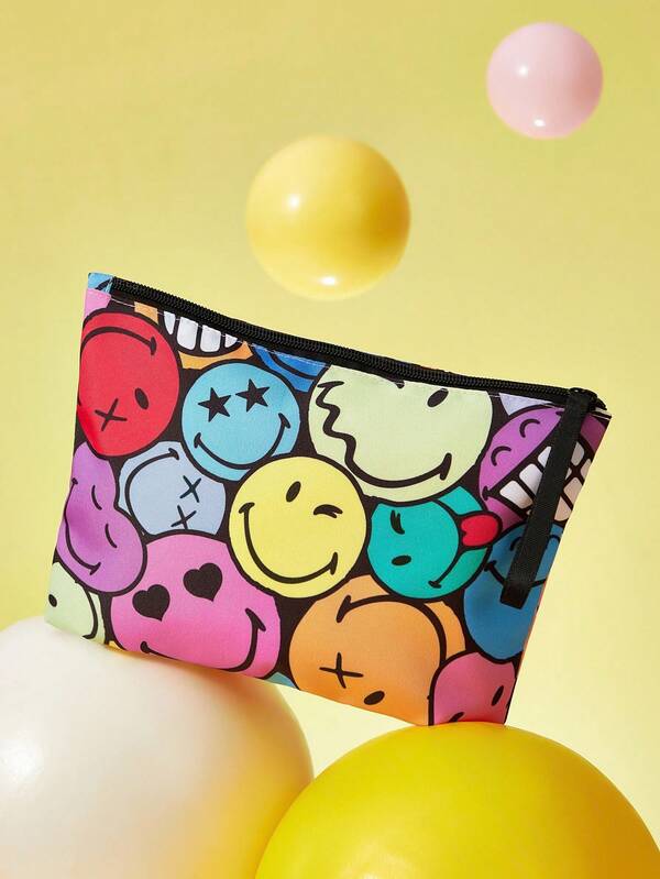 SmileyWorld® | SHEIN 1 Pc Cartoon Pattern Printed Lightweight  Cosmetic Bag, Suitable For Storing Cosmetics, Stationery, Daily Necessities, Digital Products, Very Suitable For Commuting, School, Travel, Suitable For Men, Women, Students