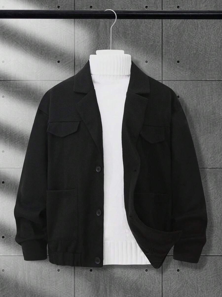 Manfinity Homme 这款男士经典黑色长袖大衣采用经典设计，直筒剪裁，配有领子和长袖。它是一款备受好评的畅销休闲单品，适合通勤、上学、度假等各种场合，也是送给丈夫或男友的理想礼物。男女皆宜，适合情侣搭配，秋冬季穿着。 - 黑色 - 查看 1