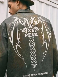 AXEPEAK Áo sơ mi nam cài nút họa tiết da báo thường ngày, mùa thu - Màu be - Xem 6