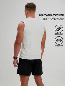 ARC Sports Tank Top Workout Tops Workout Tops Gym Top Breathable - Beige - View 2