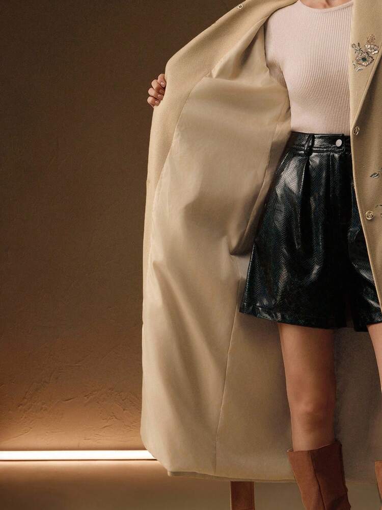 Women's Floral Embroidered Jacket, Suitable For Autumn, Fall, Winter, Going Out, Elegant, Formal, Party, Chic, New Year, Christmas, Work, Graduation, Wedding