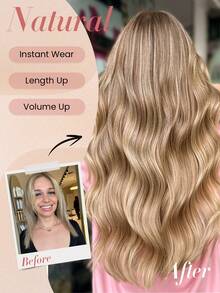 Clip In Hair Extensions Real Human Hair 9PCS 120g Clip Ins Human Hair Extensions 14-16 Inches Straight Clip In Extensions Remy Human Hair For Women Highlight Blonde #P18/22/60 - S18/22/60 - View 8