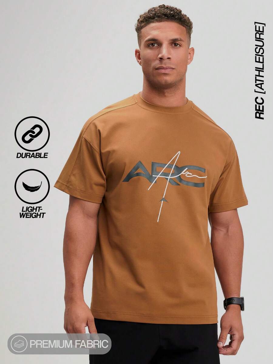 ARC 男士无限制运动上衣 | 速干四向弹力吸湿排汗 | 自信贴合生活 - 棕色 - 查看 1