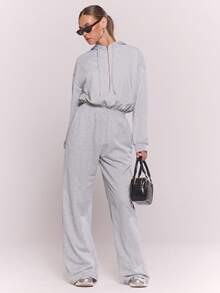 MUSERA Relaxed Fit Zip Through Hooded Jumpsuit Autumn Fall Winter Christmas Cute Cosy