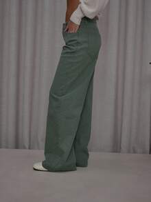 MUSERA Wide Leg Low Rise Green Washed Denim Jeans Cute Classy Casual Streetwear Sexy Going Out Fall Autumn Toffee  Chic