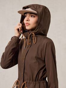 OutZeal 女式无 PFC 防水抽绳腰部拉链口袋户外外套徒步露营秋冬