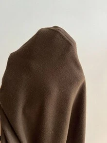 Elamini 1 件复古性感修身长袖 T 恤女款，深 V 蕾丝拼接，有弹性，抓绒，军绿色，通勤休闲 - 軍綠色 - 查看 5