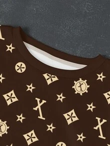 Manfinity Dauomo 男士休闲全印花圆领运动衫，秋冬