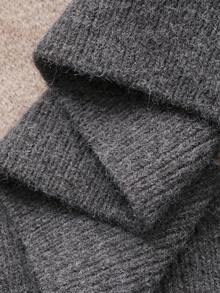 Dazy Plus 时尚拼色V领菱形图案宽松大码女式套头衫，秋冬款