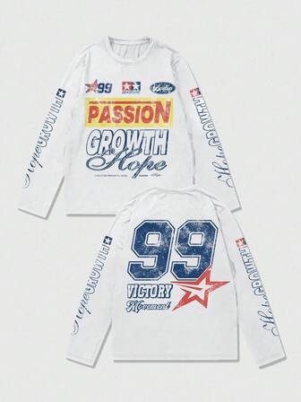 Street Life T-shirt léger pour hommes avec imprimé de course, convient pour les saisons printemps, été et automne