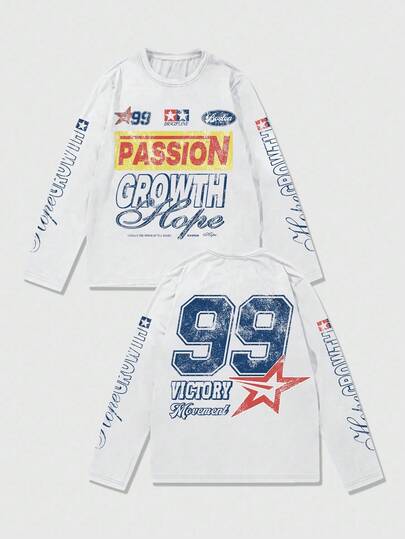 Street Life T-shirt léger pour hommes avec imprimé de course, convient pour les saisons printemps, été et automne